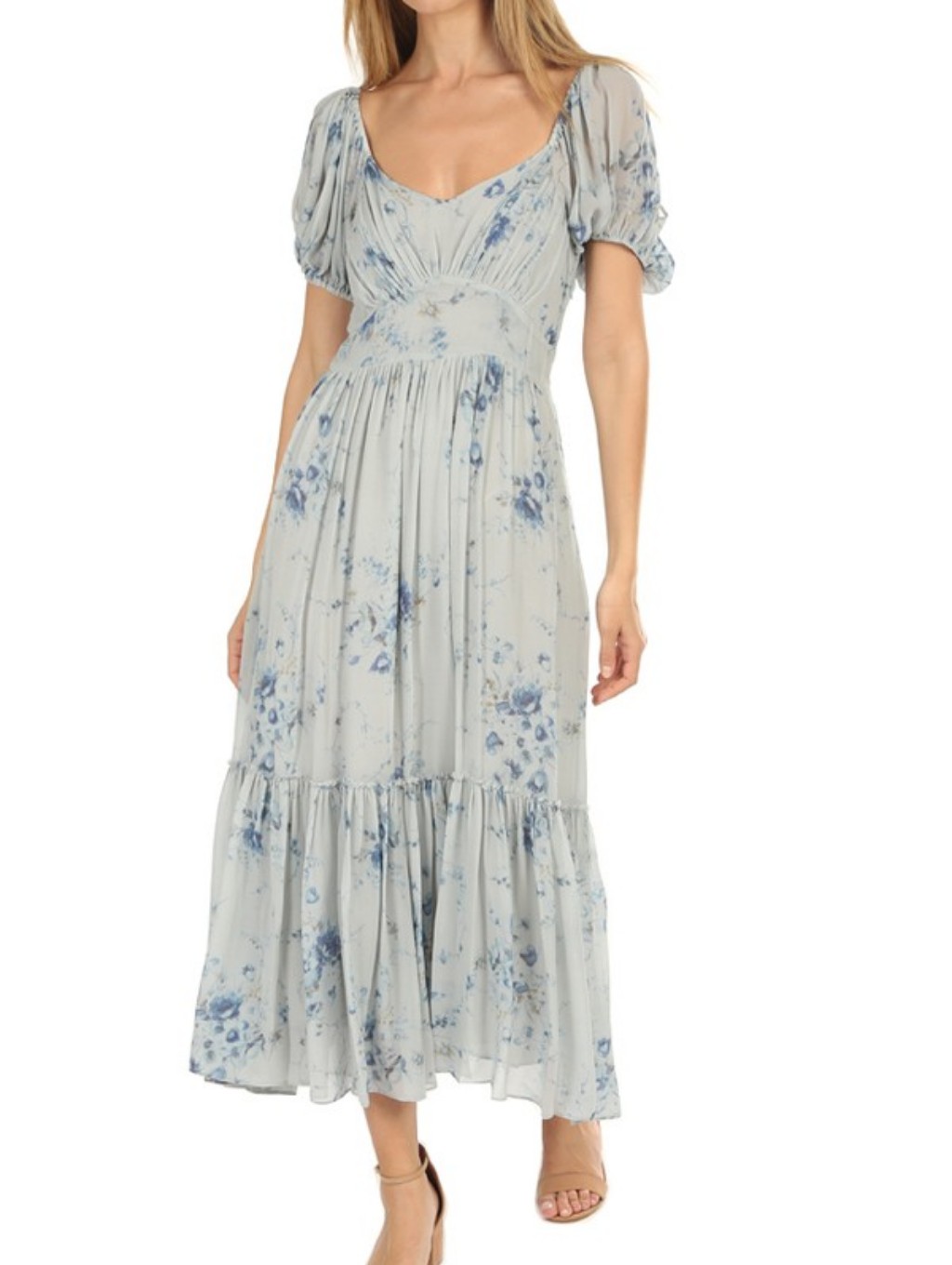 Loveshackfancy Nwot White With Blue Floral Print